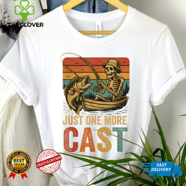Retro Fishing Skeleton Fish Fisherman Bass Fishing Shirt