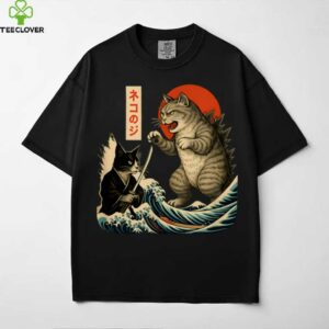 Samurai Cat Vs Giant Cat Monster Vintage Design shirt