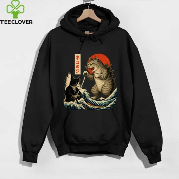 Samurai Cat Vs Giant Cat Monster Vintage Design shirt