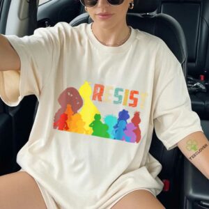 Save P.B.S Resist Rainbow Character Graphic Shirt