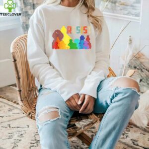 Save P.B.S Resist Rainbow Character Graphic Shirt