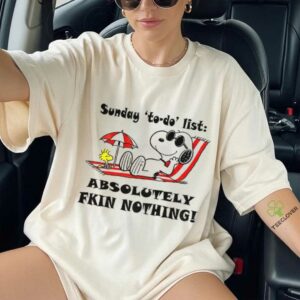 Snoopy and Woodstock sunday to do list absolutely fkin nothing summer shirt