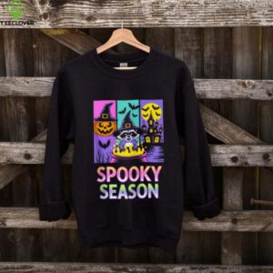 Spooky Season Raccoon Witch Cauldron Fun Zip Shirt