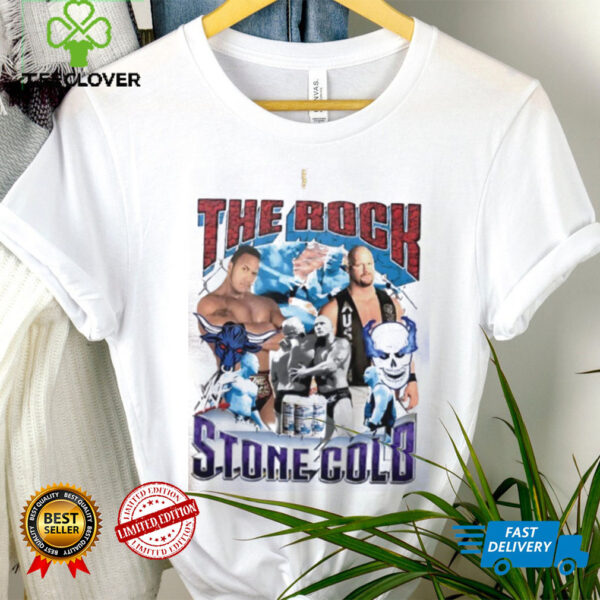 The Rock and Stone Cold WWE graphic shirt