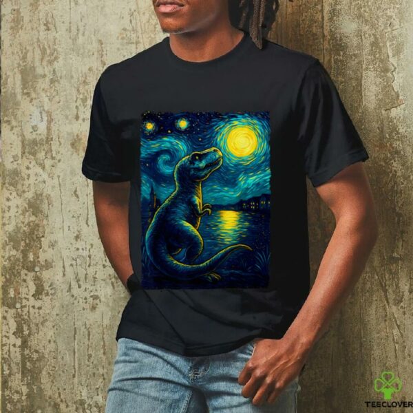 Trex Dinosaur Dino   Van Gogh Style   Starry Night Shirt