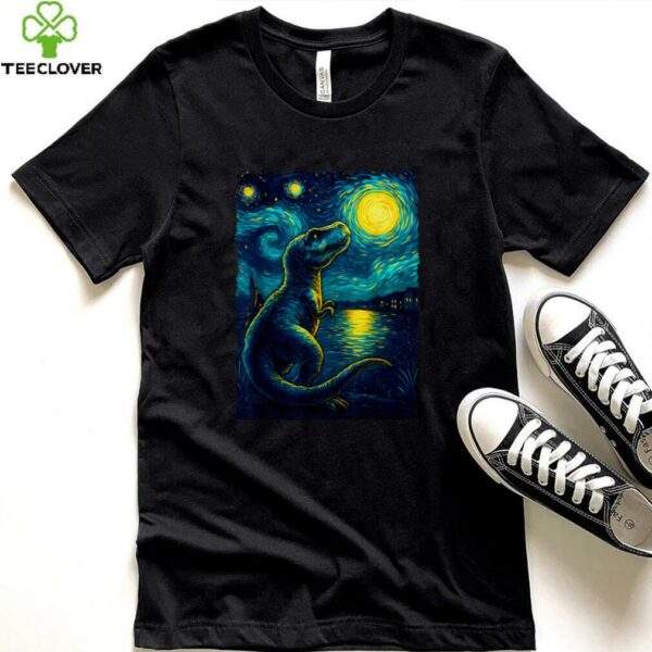 Trex Dinosaur Dino   Van Gogh Style   Starry Night Shirt