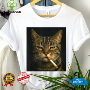 Vintage Cat Smoking Cigarette Cute Kitten Sarcastic Meme Shirt
