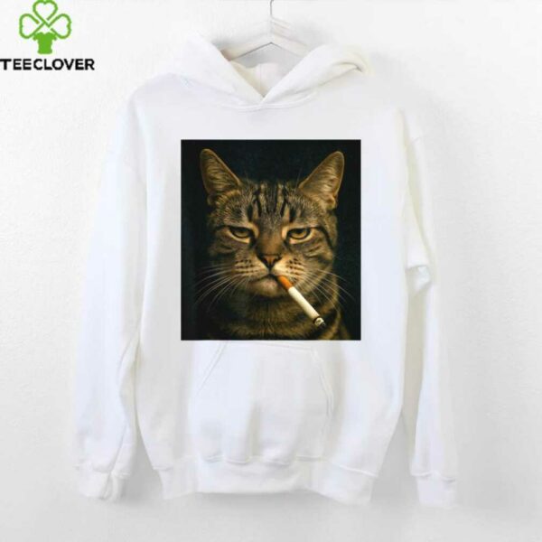 Vintage Cat Smoking Cigarette Cute Kitten Sarcastic Meme Shirt