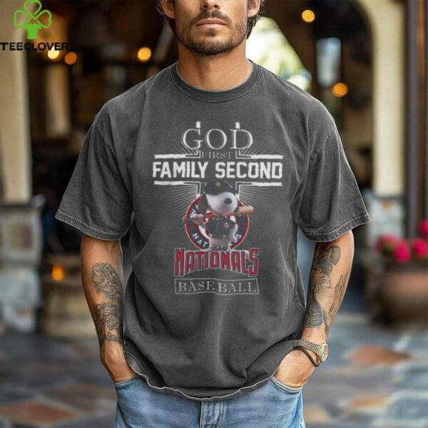 Washington Nationals Shop Snoopy God First Family Second Then Washington Nationals Baseball Shirt