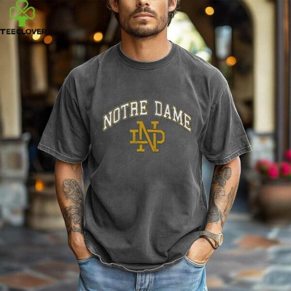 Wes and Willy Notre Dame Fighting Irish Boys Navy Blue Vintage Arch Short Sleeve T Shirt