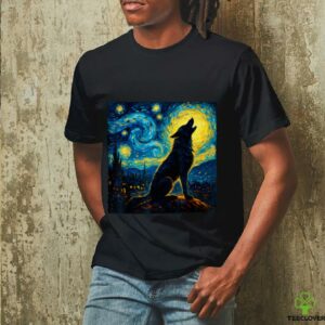 Wolf Starry Night Howling Moon Kid Shirt