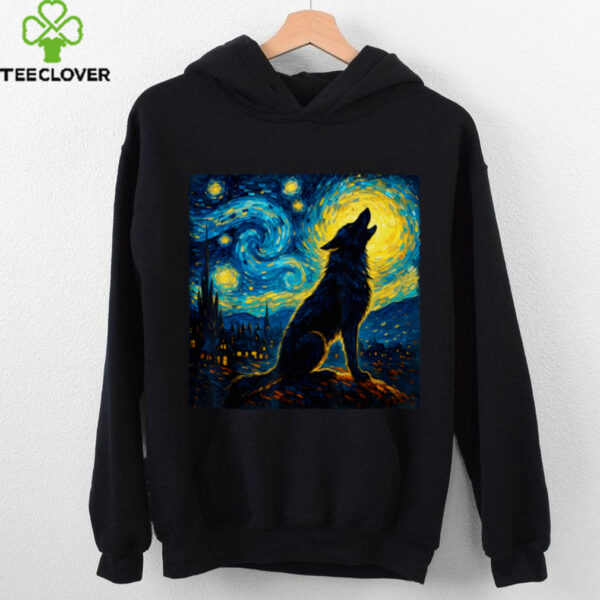 Wolf Starry Night Howling Moon Kid Shirt