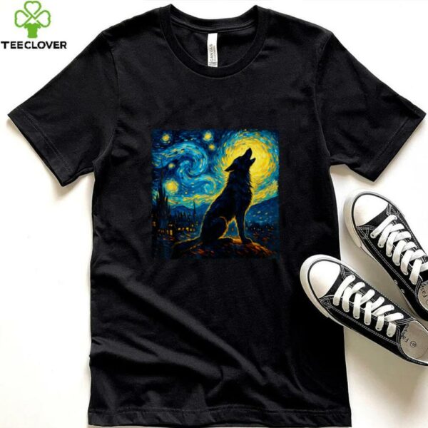 Wolf Starry Night Howling Moon Kid Shirt