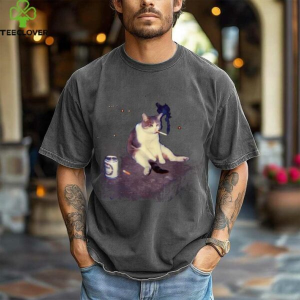 Cigarette Kitten Smoking Cat Meme Stupid Brainrot Shirt
