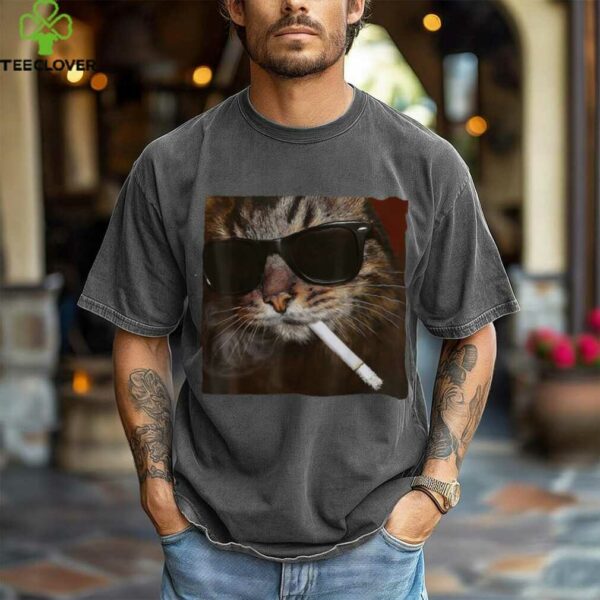 Cigarette Kitten Smoking Cat Meme Stupid Brainrot Shirt