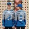Detroit Lions Gingerbread They Net Like Us Blue Womens Xmas Ugly Sweater