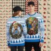 Detroit Lions Grinch Claus Blue Family Christmas Ugly Sweater