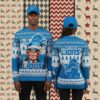 Detroit Lions Xmas Gnomes White Couples Christmas Ugly Sweater