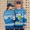Detroit Lions Santa Claus Snowman Blue Womens Xmas Ugly Sweater