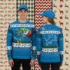 Detroit Lions Grinch Logo Blue Family Christmas Ugly Sweater