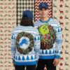 Detroit Lions Aidan Hutchinson One Pride Blue Xmas Party Ugly Sweater