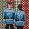 Detroit Lions Personalized Game Day Black Best Christmas Ugly Sweater