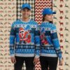 Detroit Lions Charlie Brown Snoopy Woodstock Blue Big Tall Christmas Ugly Sweater