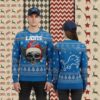 Detroit Lions Reindeer Light Blue Funny Christmas Ugly Sweater