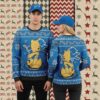 Detroit Lions Personalized Donald Mickey Blue Christmas Ugly Sweater