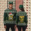 Green Bay Packers Santa Claus Snowman Funny Xmas Ugly Sweater