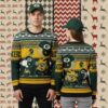 Green Bay Packers Santa Claus Ho Ho Ho Yellow Cute Christmas Ugly Sweater