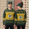 Green Bay Packers Skull Flowers Yellow Funny Christmas Ugly Sweater