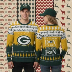 Green Bay Packers Good Day Personalized Yellow Mens Christmas Ugly Sweater
