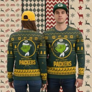 Green Bay Packers Grinch Love Cute Christmas Ugly Sweater