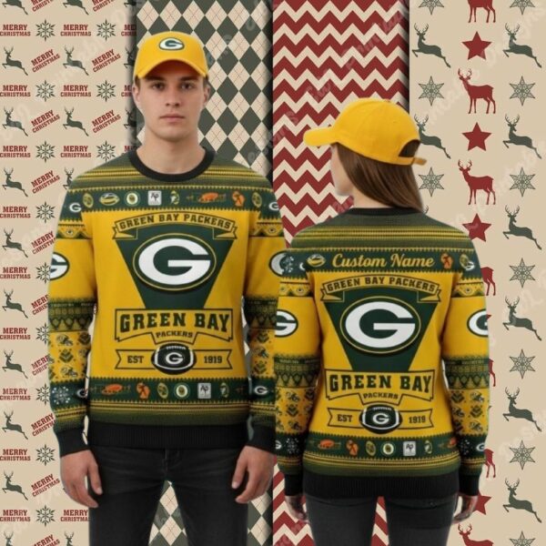 Green Bay Packers Personalized Gift Mens Christmas Ugly Sweater