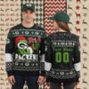 Green Bay Packers Pug Dog Yellow Mens Christmas Ugly Sweater