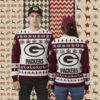 Green Bay Packers Reindeer Snowflakes Womens Christmas Ugly Sweater