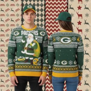 Green Bay Packers Santa Claus Bring Gifts Best Christmas Ugly Sweater