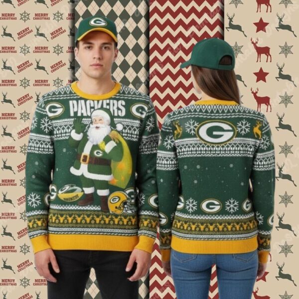 Green Bay Packers Santa Claus Bring Gifts Best Christmas Ugly Sweater