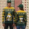 Green Bay Packers Golden Skull Womens Xmas Ugly Sweater