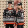 Mandala Denver Broncos Black Light Up Xmas Ugly Sweater