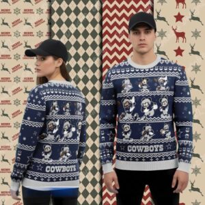 Mickey Mouse Player Dallas Cowboys Blue Crazy Christmas Ugly Sweater