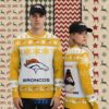 Mandala Denver Broncos Black Light Up Xmas Ugly Sweater