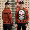 Santa Skull Denver Broncos Orange White Funny Christmas Ugly Sweater
