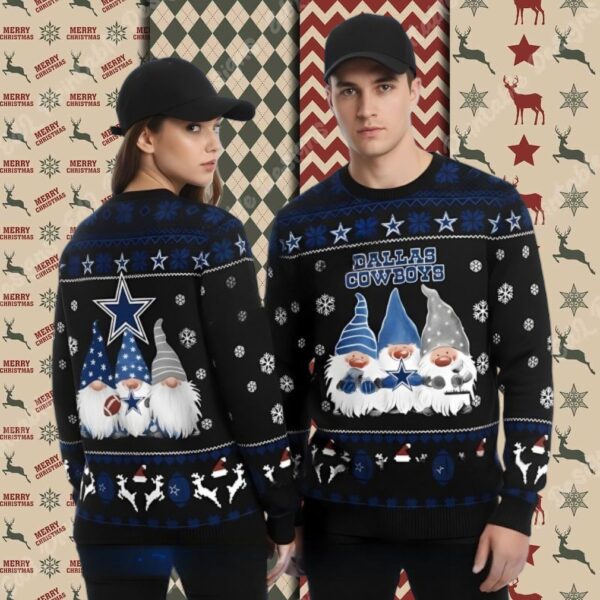 Snomes Dallas Cowboys Blue Mens Ugly Sweater