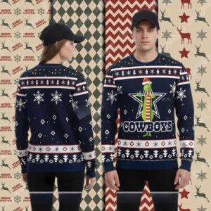 The Grinch Dallas Cowboys Blue Cool Christmas Ugly Sweater