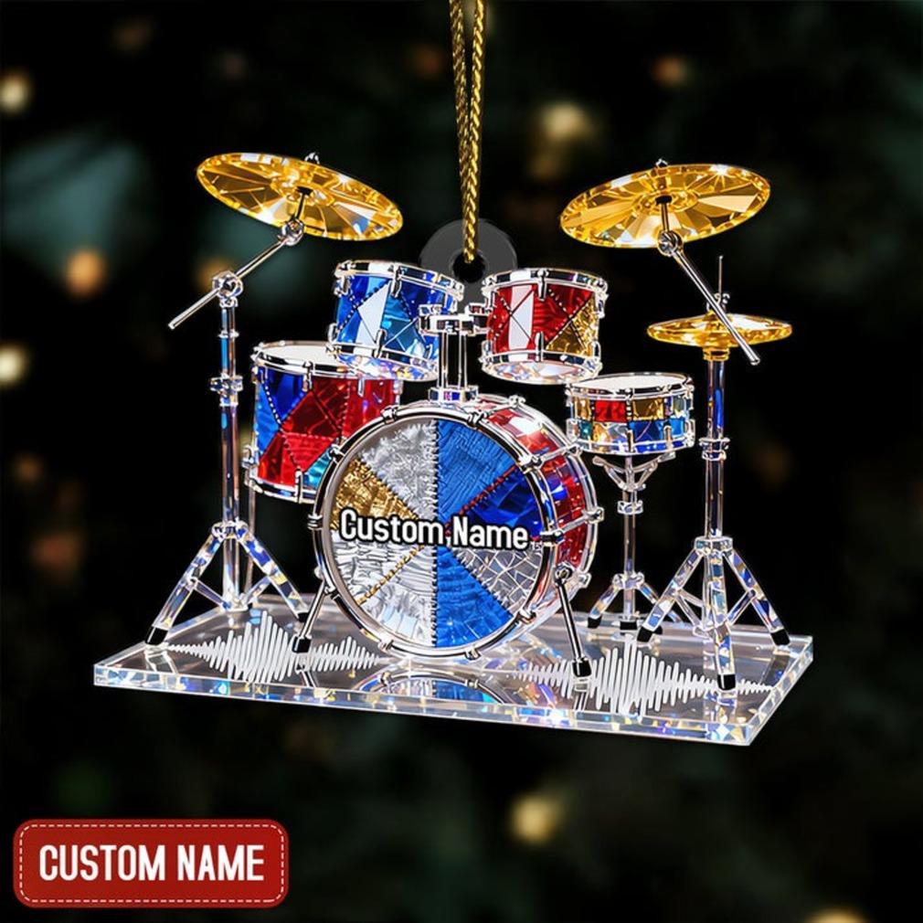 Custom Name Drum Christmas Ornament, Gift For Music Lover, Drummer Acrylic Ornament 3 Custom Name Drum Christmas Ornament, Gift For Music Lover, Drummer Acrylic Ornament
