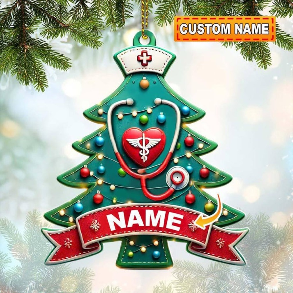 Healthcare Christmas Ornaments, Stethoscope Decor, Christmas Gifts Nurses, Personalized Acrylic Ornaments 3 Healthcare Christmas Ornament