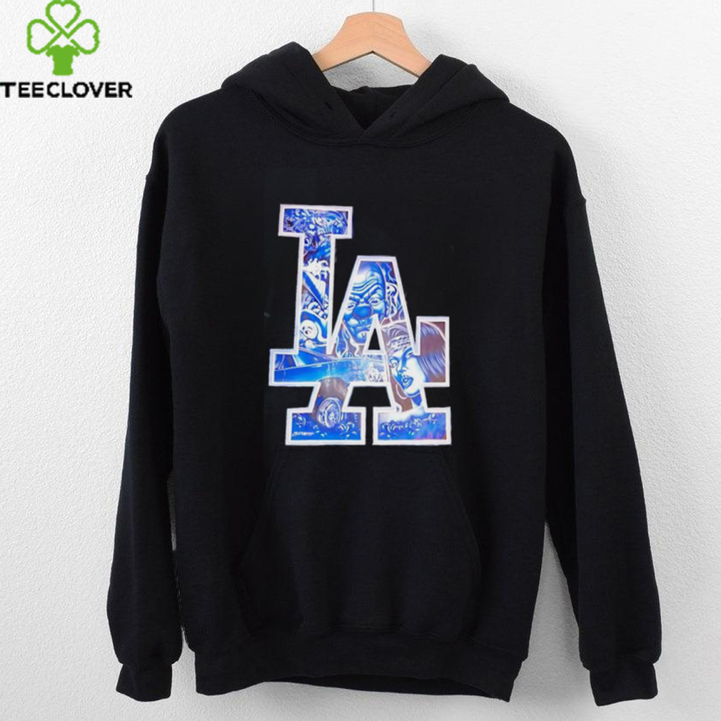 LA Dodgers Gangster Clown Blue Camo Streetwear Shirt