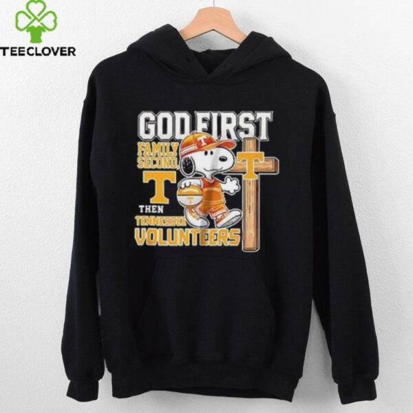 Snoopy God first family second then Tennessee Volunteers shirt